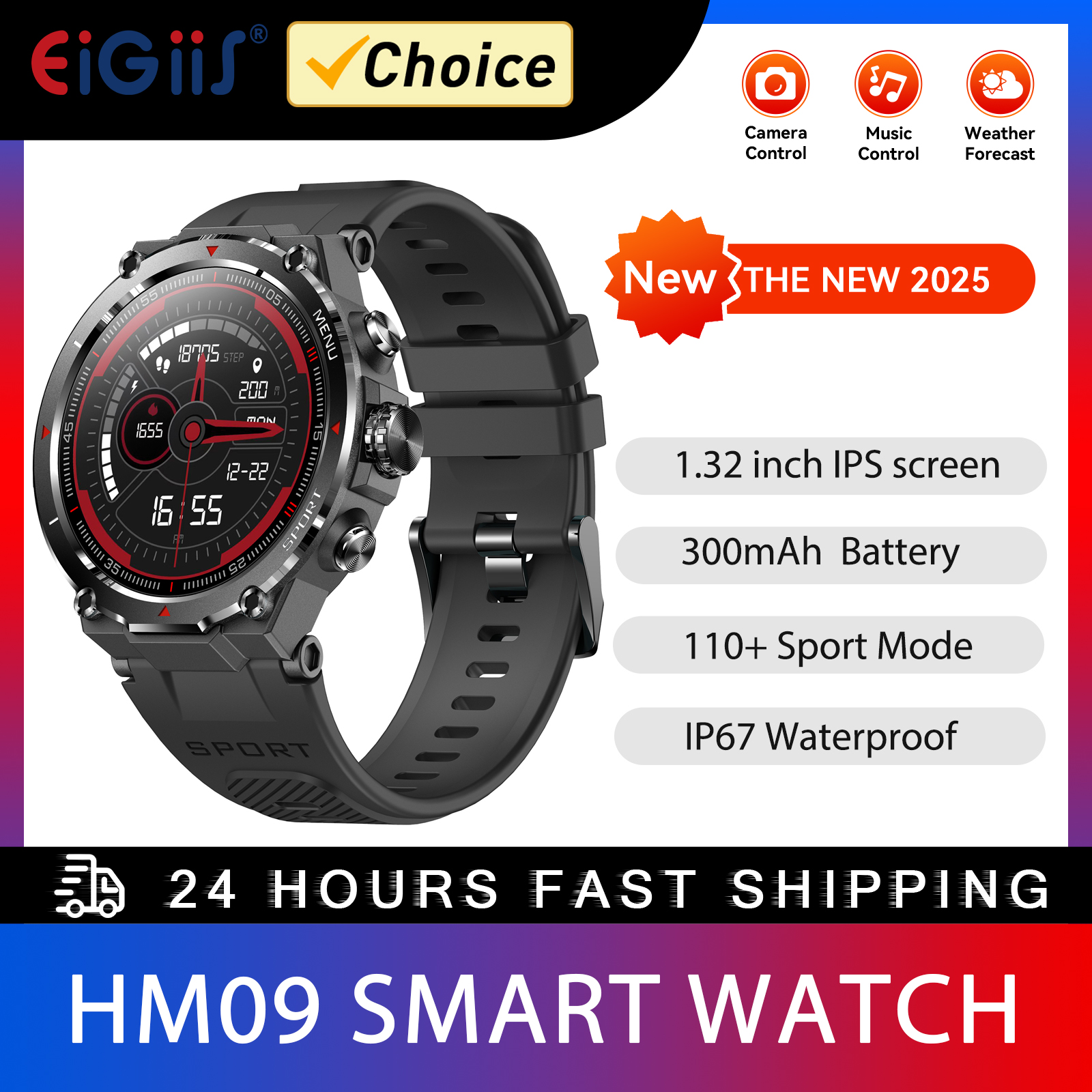 Smartwatch Watches For Men - EIGIIS Military Smart Watch for Men