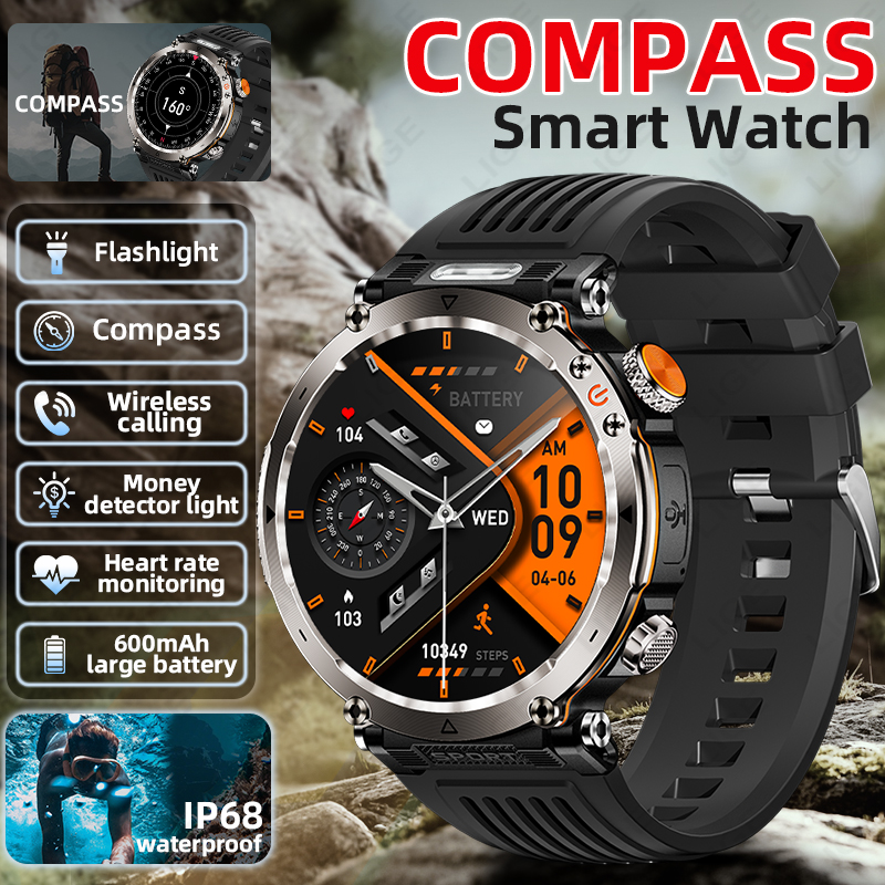 Smartwatch Watches For Men - New Military Outdoor Smartwatch Men Heart