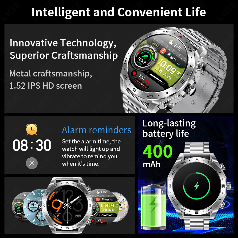 LIGE TWS Earbuds Bluetooth Hea - Smartwatch Noise Watches For Women 리뷰 및 가격