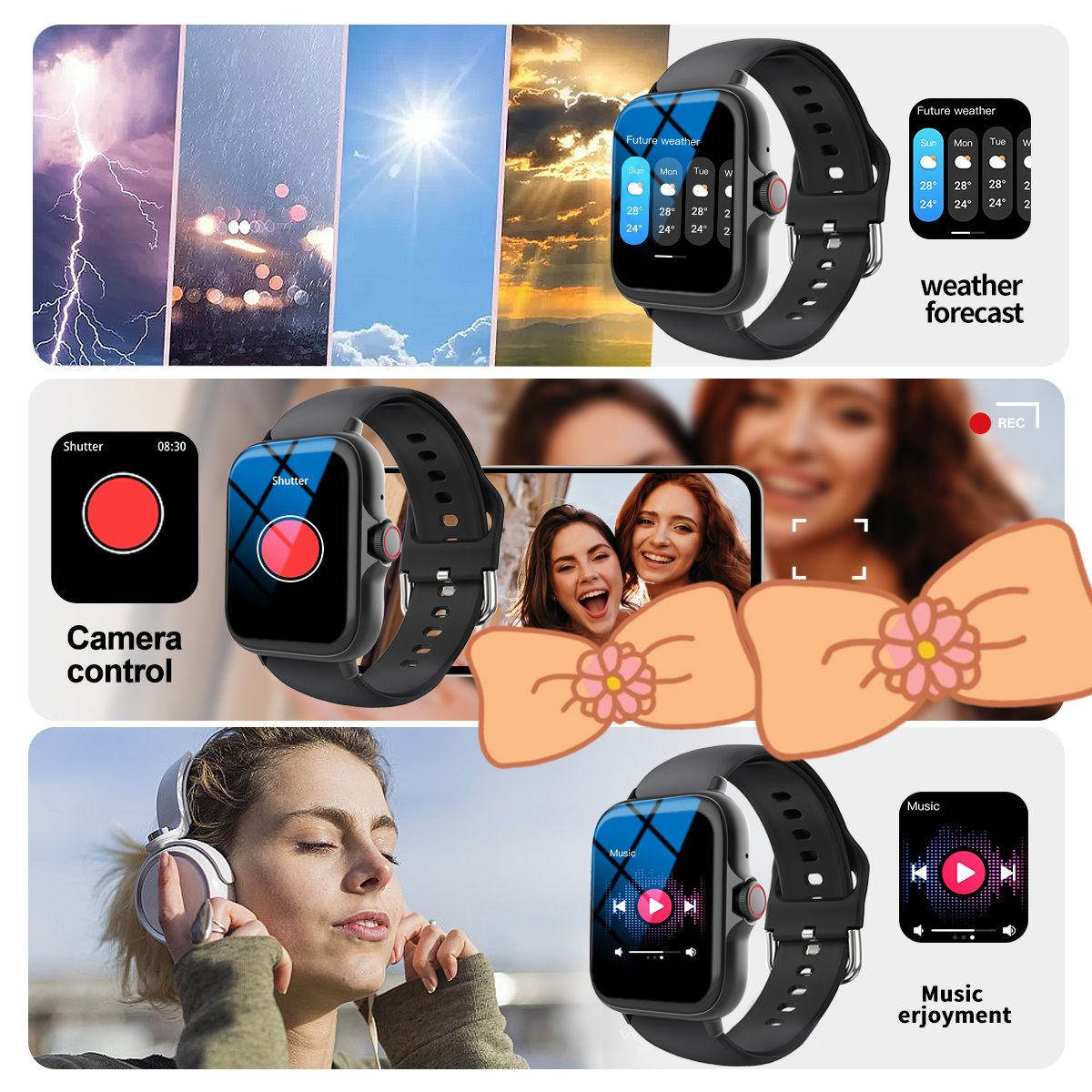 Smartwatch Sports Music Contro - Smartwatch Iphone Watches For Women 리뷰 및 가격