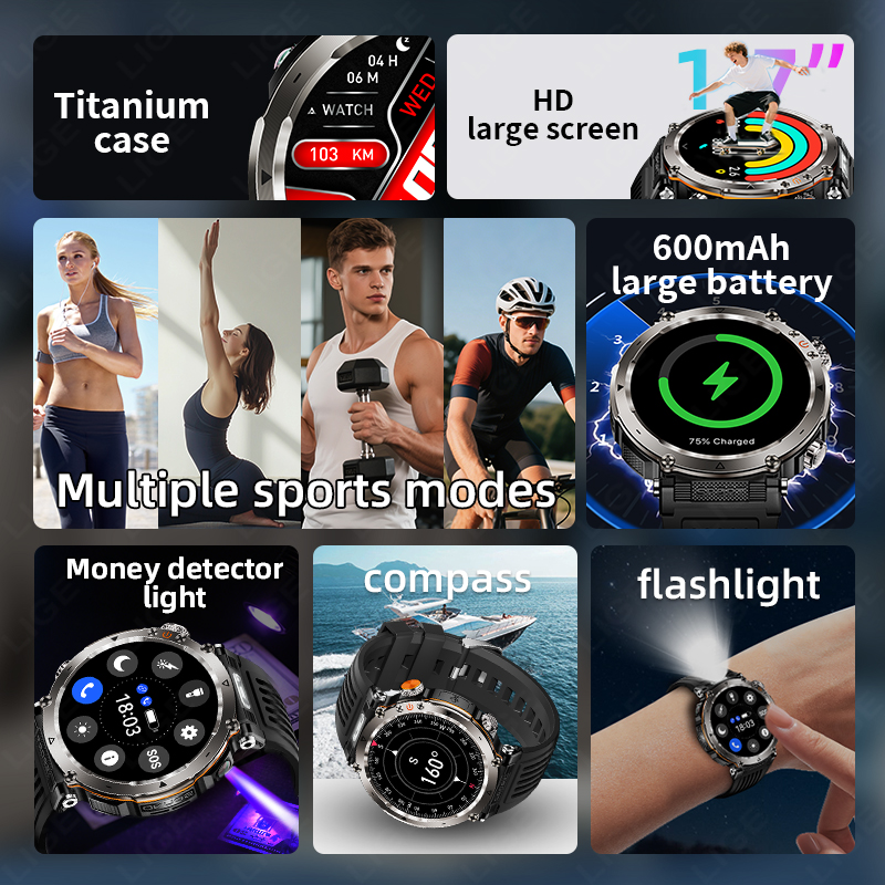 New Military Outdoor Smartwatc - Smartwatch Watches For Men 리뷰 및 가격
